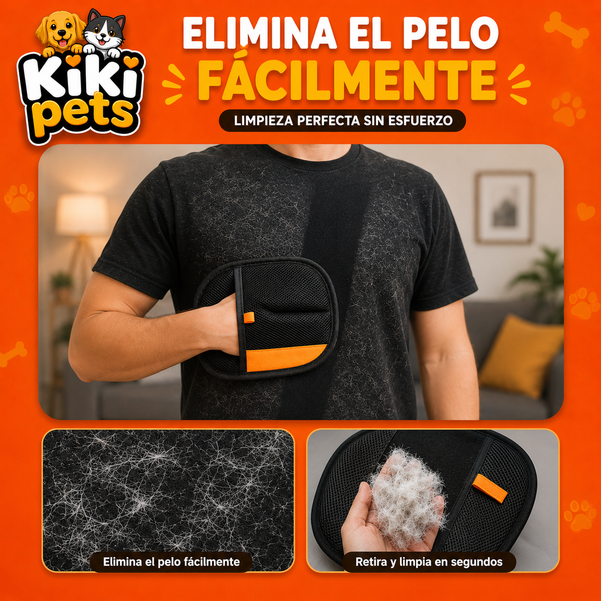 CleanPets® Original - Guante Quitapelos Reutilizable